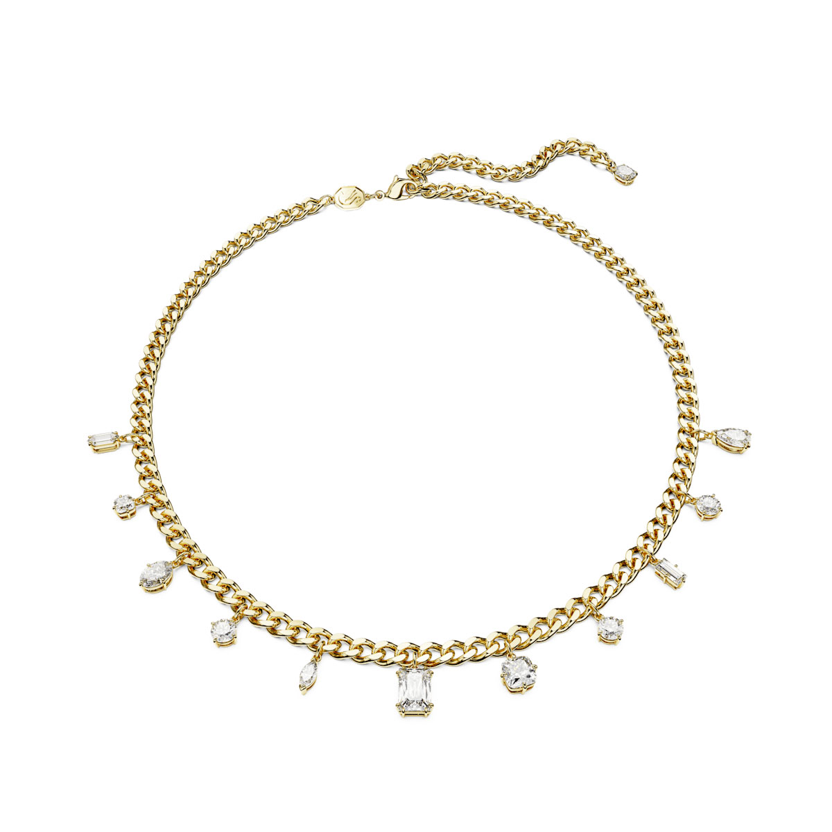 Swarovski Dextera necklace, Mixed cuts, White, Gold
