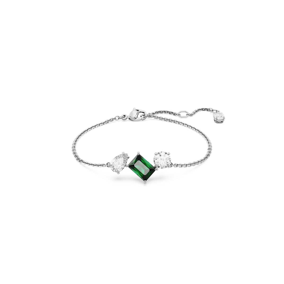Swarovski Mesmera bracelet, Mixed cuts, Green, Rhodium