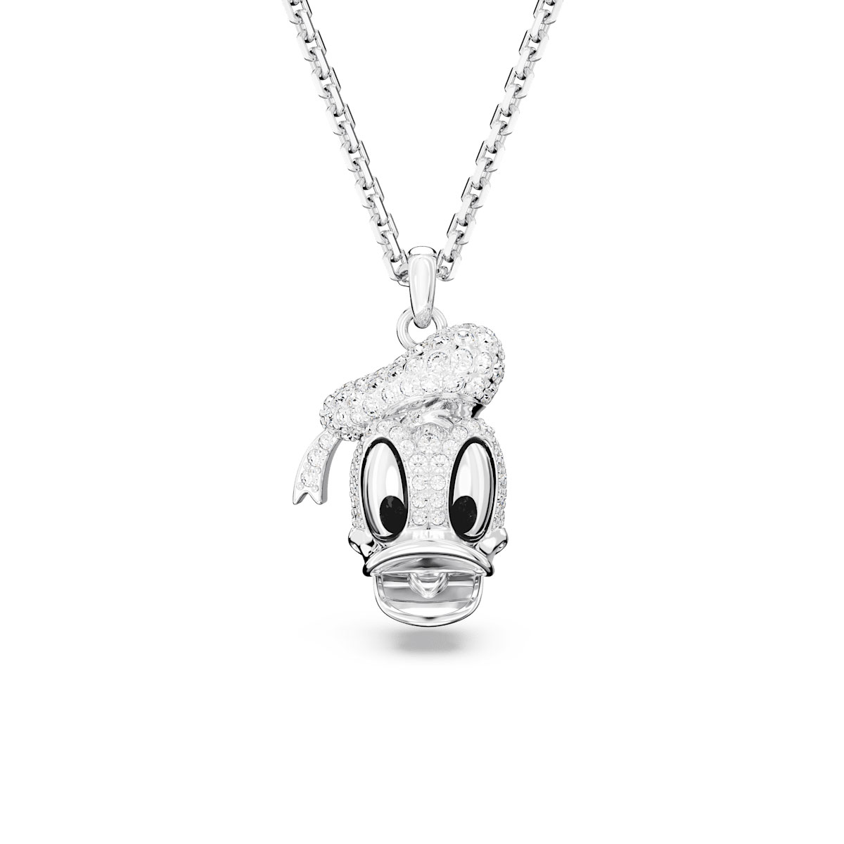 Swarovski Disney Donald Duck pendant, White, Rhodium