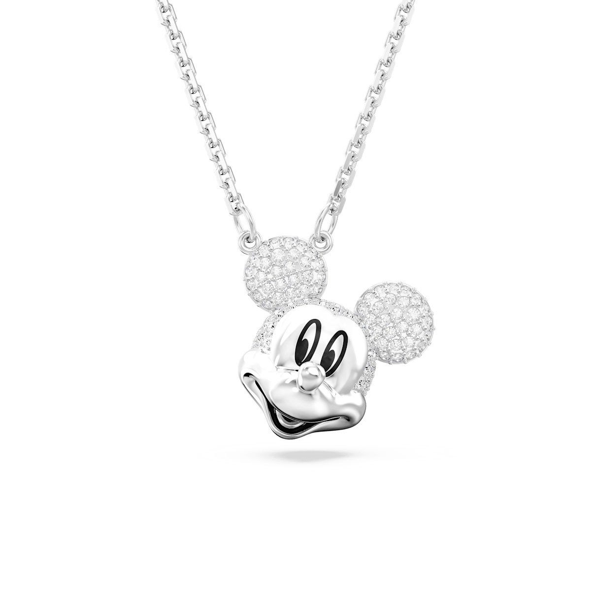 Swarovski Disney Mickey Mouse pendant, White, Rhodium