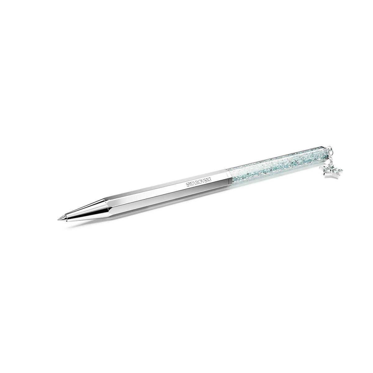 Swarovski Crystalline Ballpoint Pen Flat Back Lazul Blue, Chrome