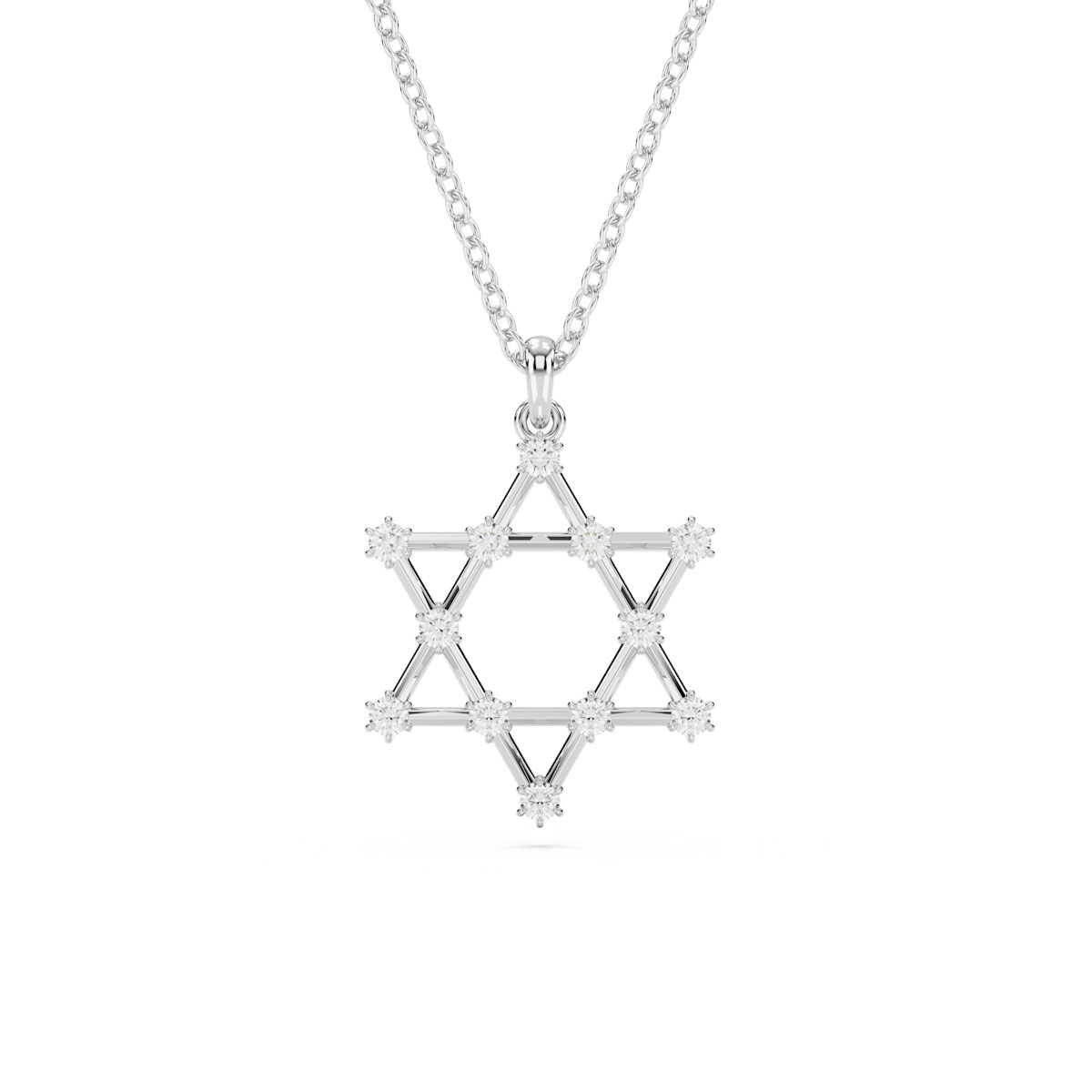 Swarovski Insigne pendant, Round cut, Star of David, White, Rhodium