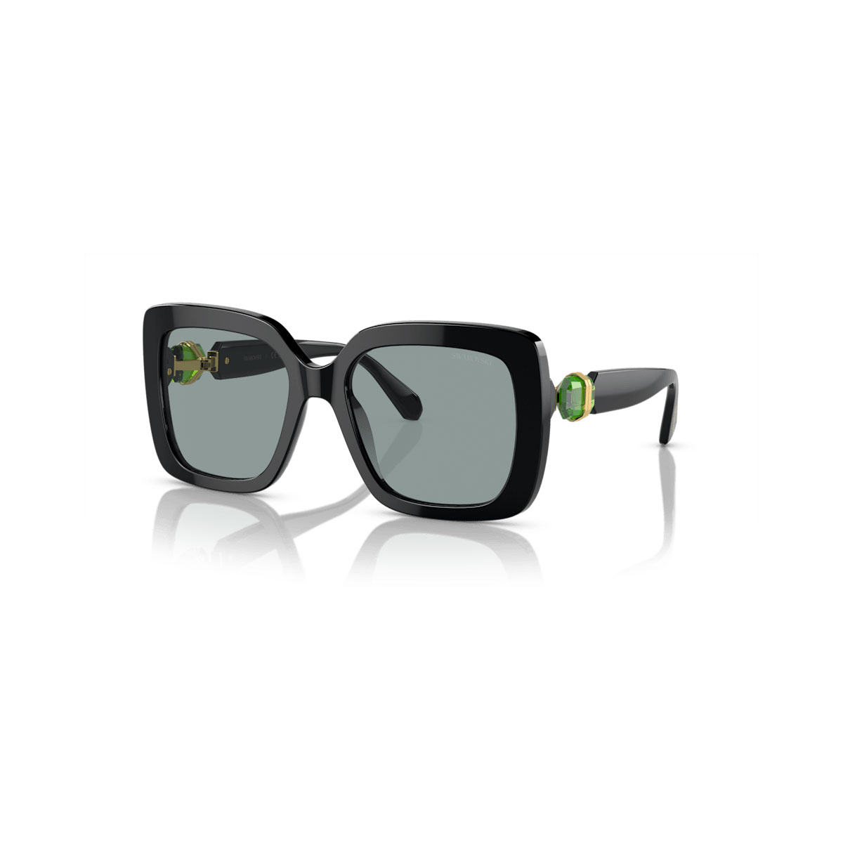 Swarovski Sunglasses, Oversized, Square shape, Black