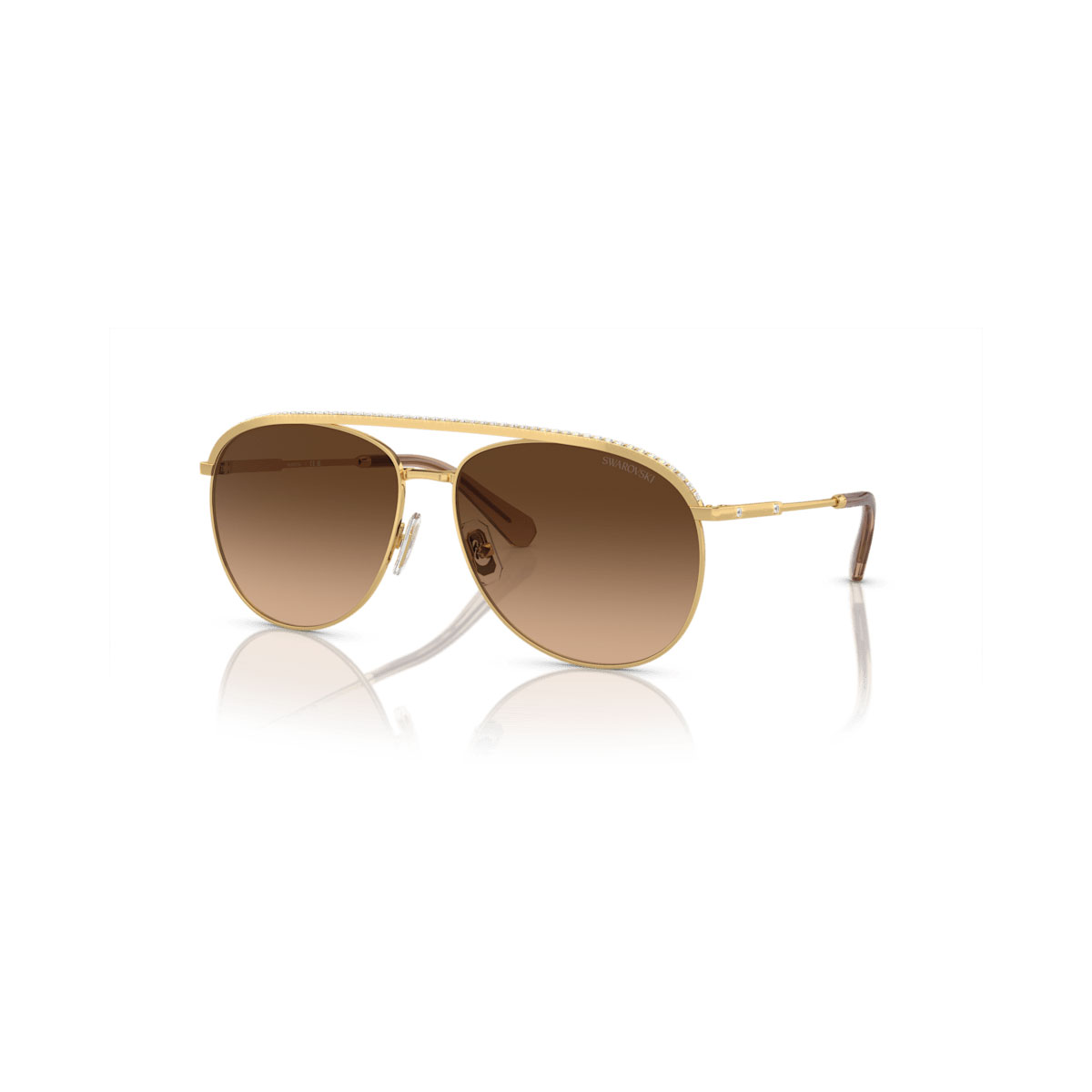 Swarovski Sunglasses, Pilot shape, Brown