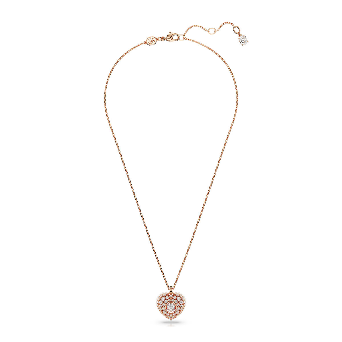 Swarovski Hyperbola pendant, Heart, White, Rose gold-tone plated