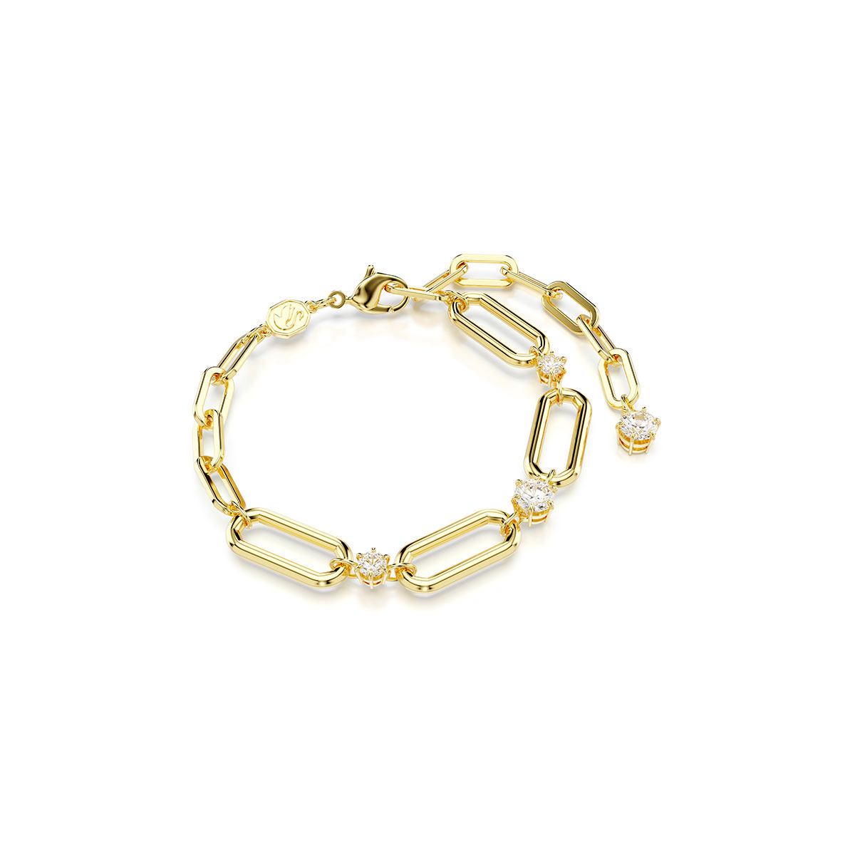 Swarovski Dextera bracelet, White, Gold-tone plated