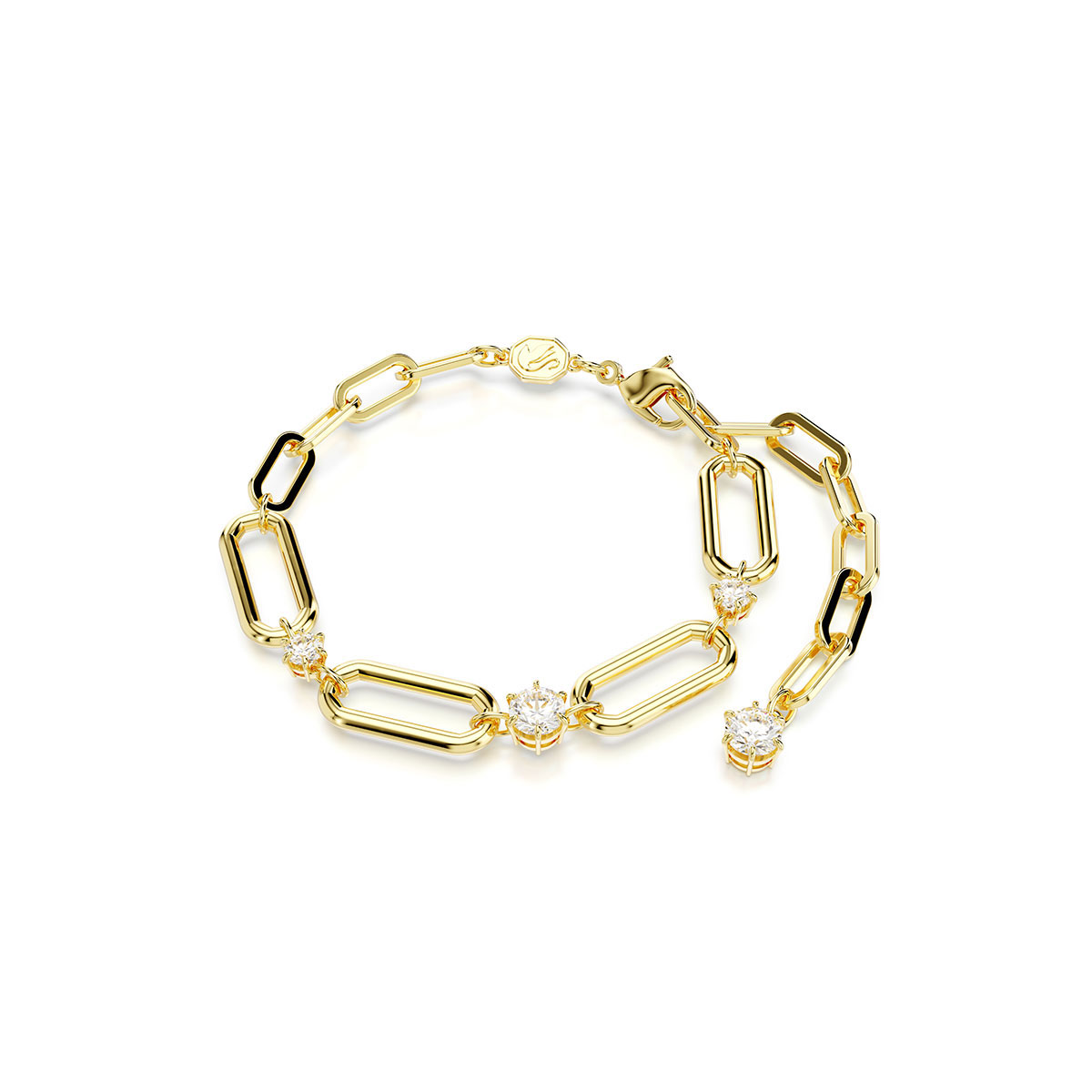 Swarovski Dextera bracelet, White, Gold-tone plated