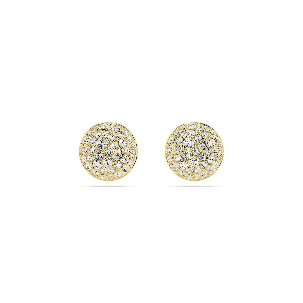 Swarovski Meteora stud earrings, White, Gold-tone plated