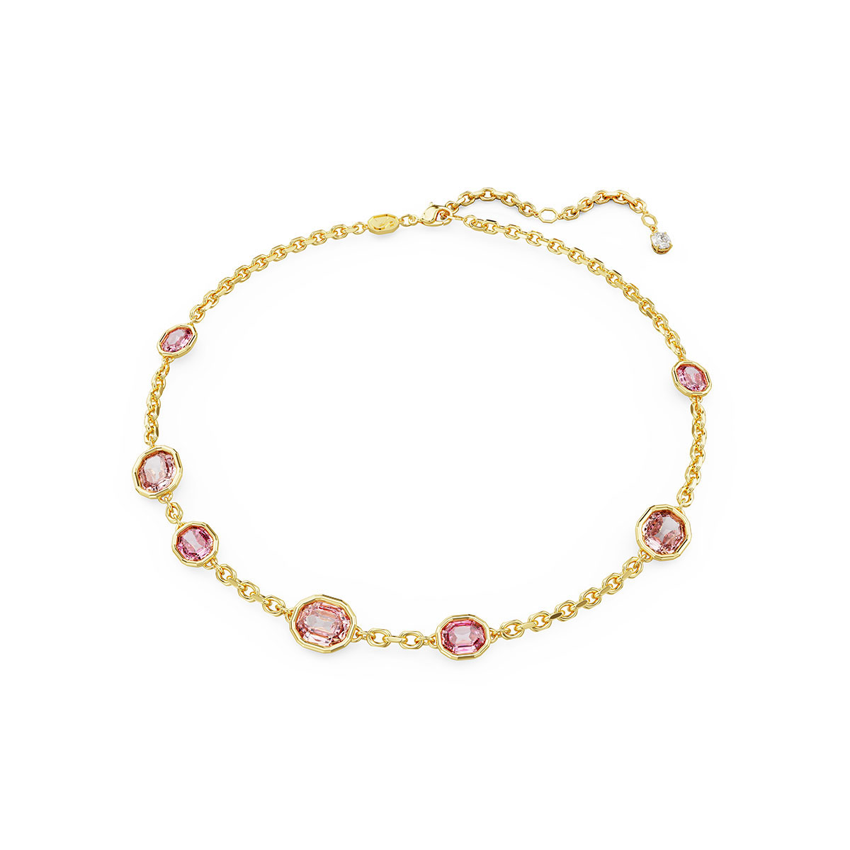 Swarovski Imber necklace, Octagon cut, Pink, Gold-tone plated