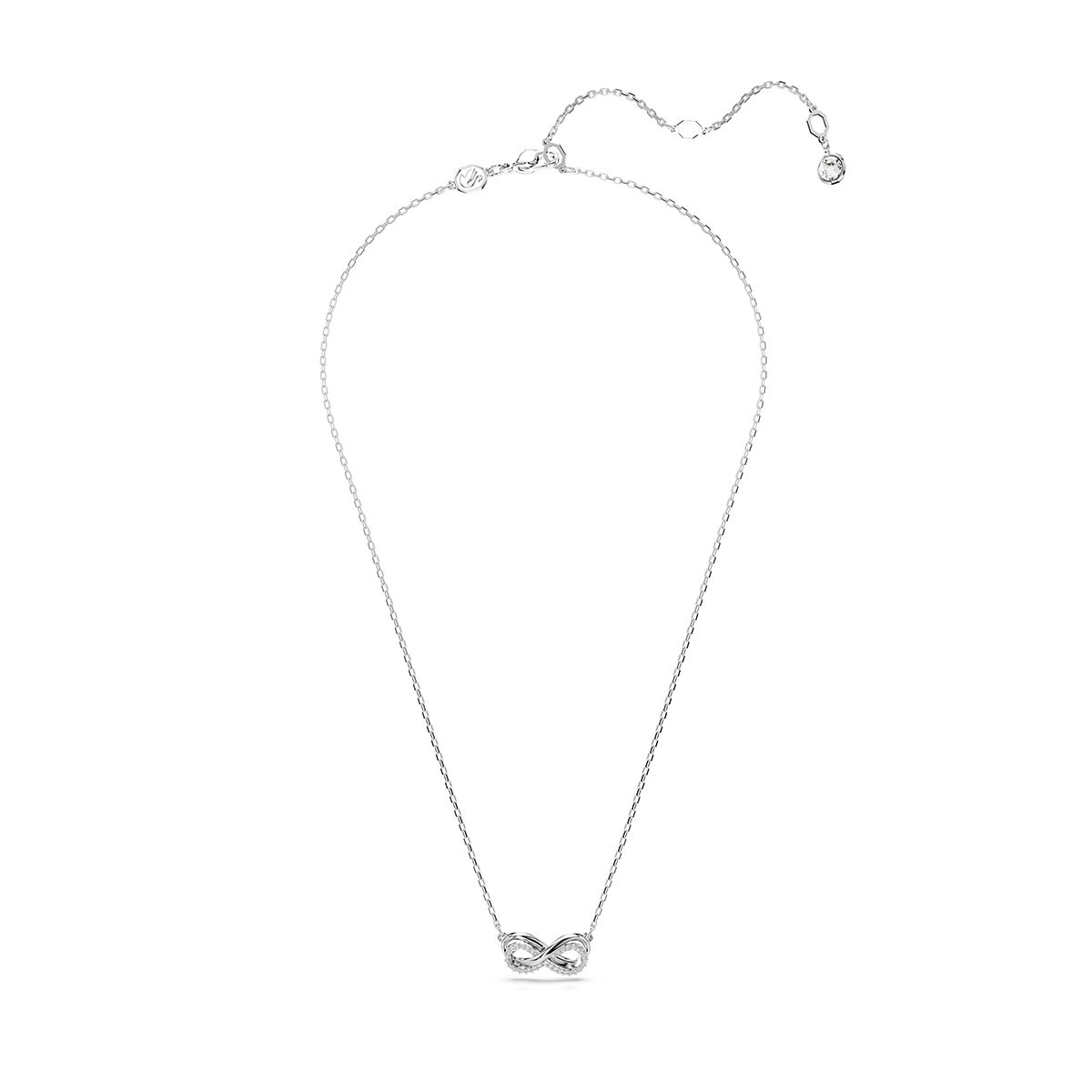Swarovski Hyperbola pendant, Pave, Infinity, White, Rhodium plated