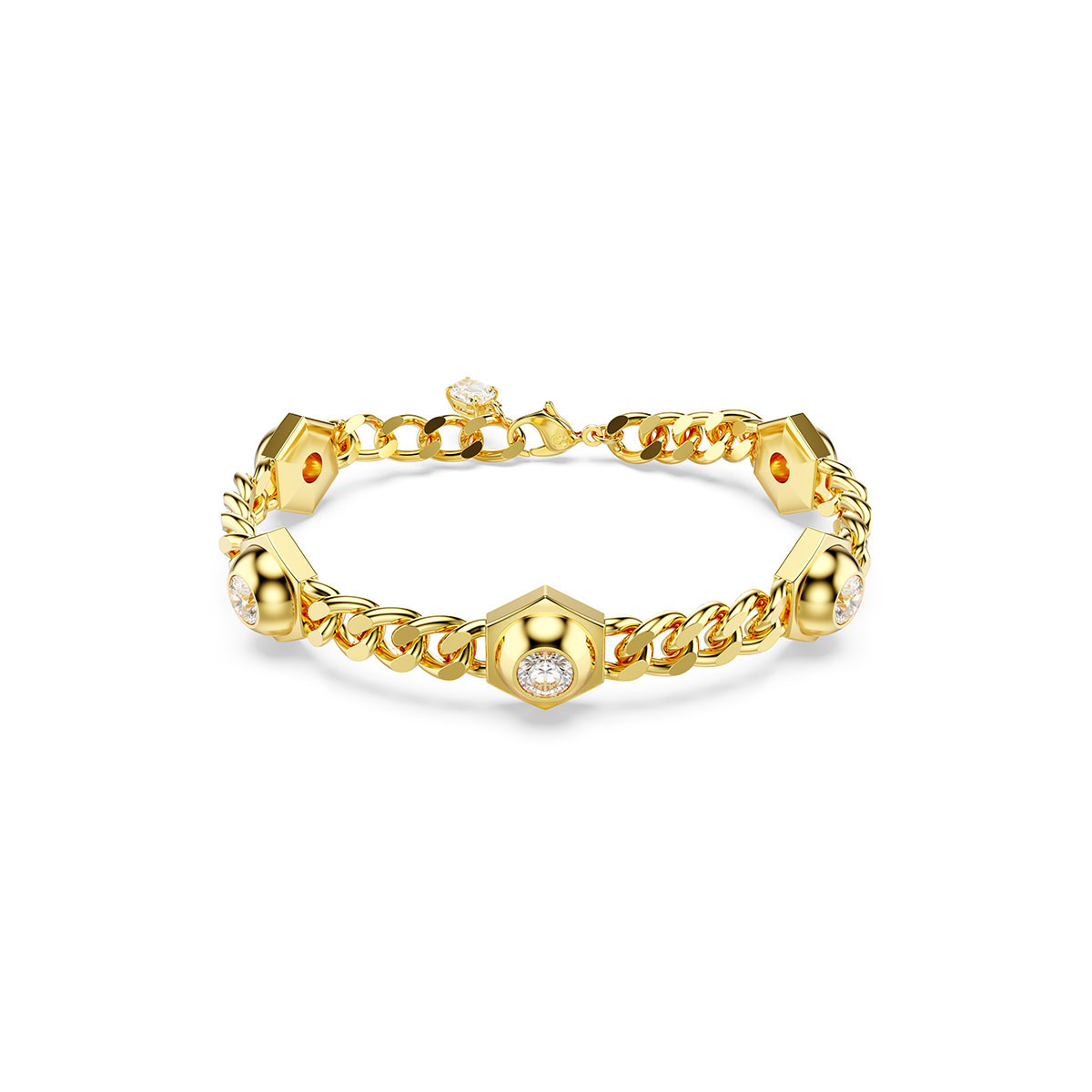 Swarovski Numina bracelet, Round cut, White, Gold-tone plated