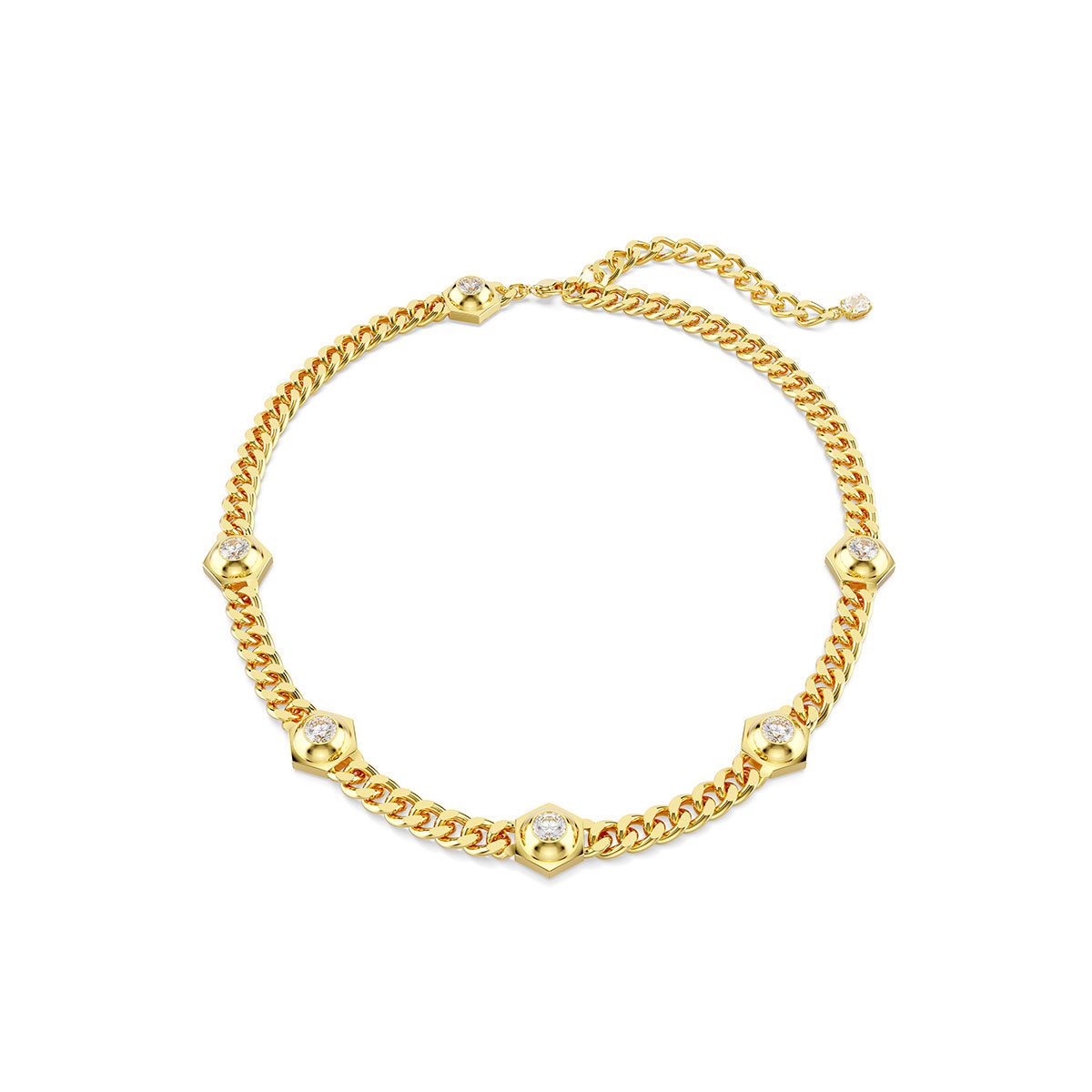 Swarovski Numina necklace, Round cut, White, Gold-tone plated