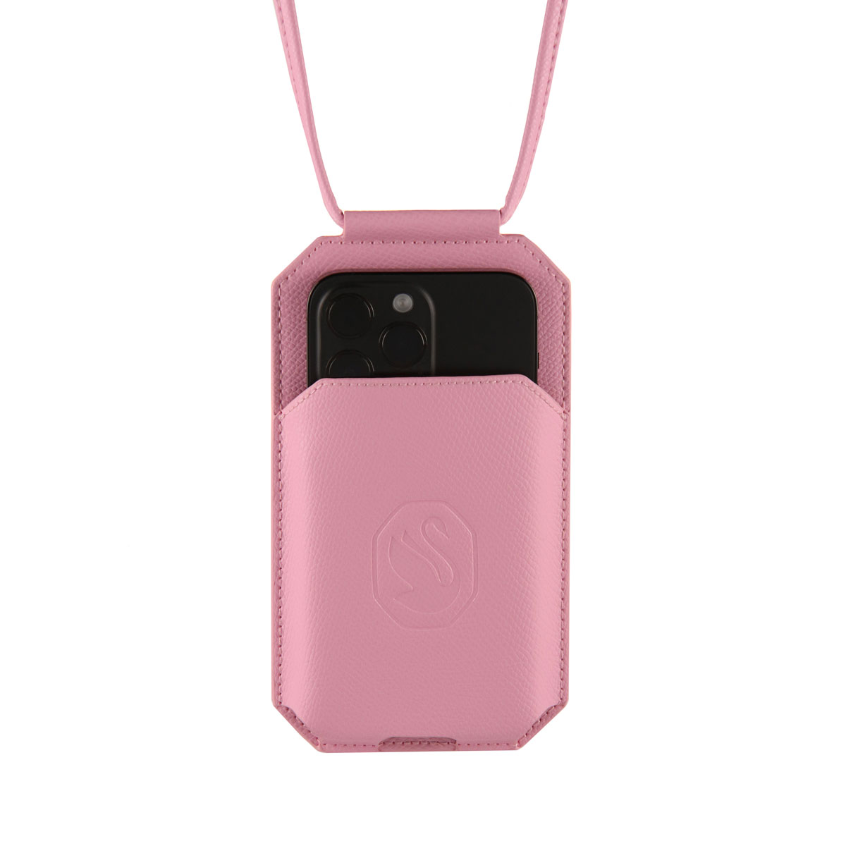 Swarovski Leather iPhone and ID Mobile Holder Lanyard, Pink