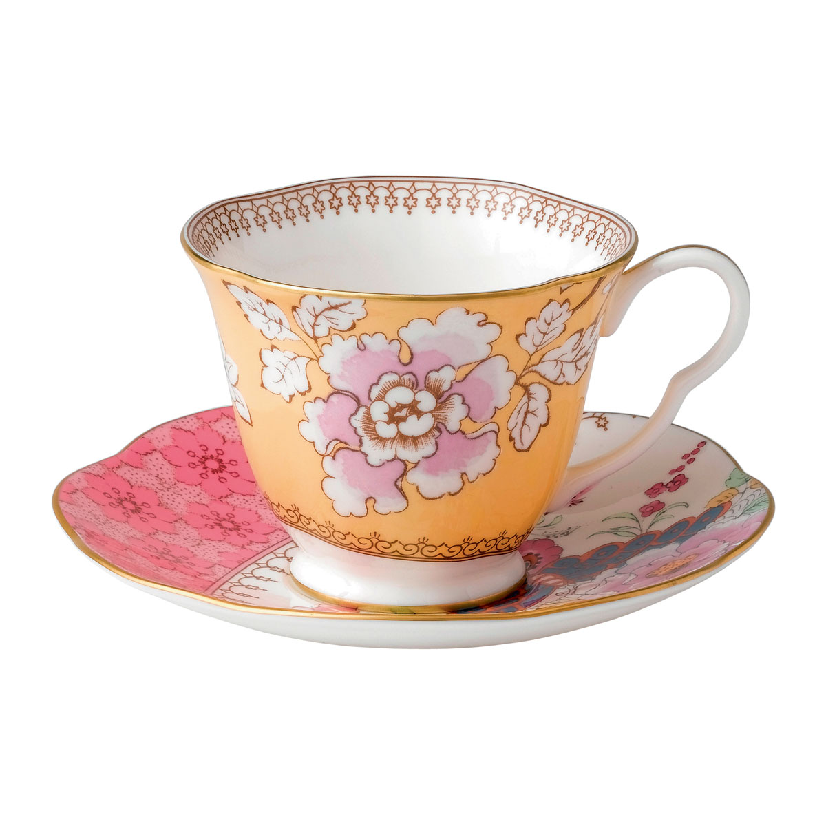 Wedgwood Butterfly Bloom Teacup and Saucer Set Floral Bouquet