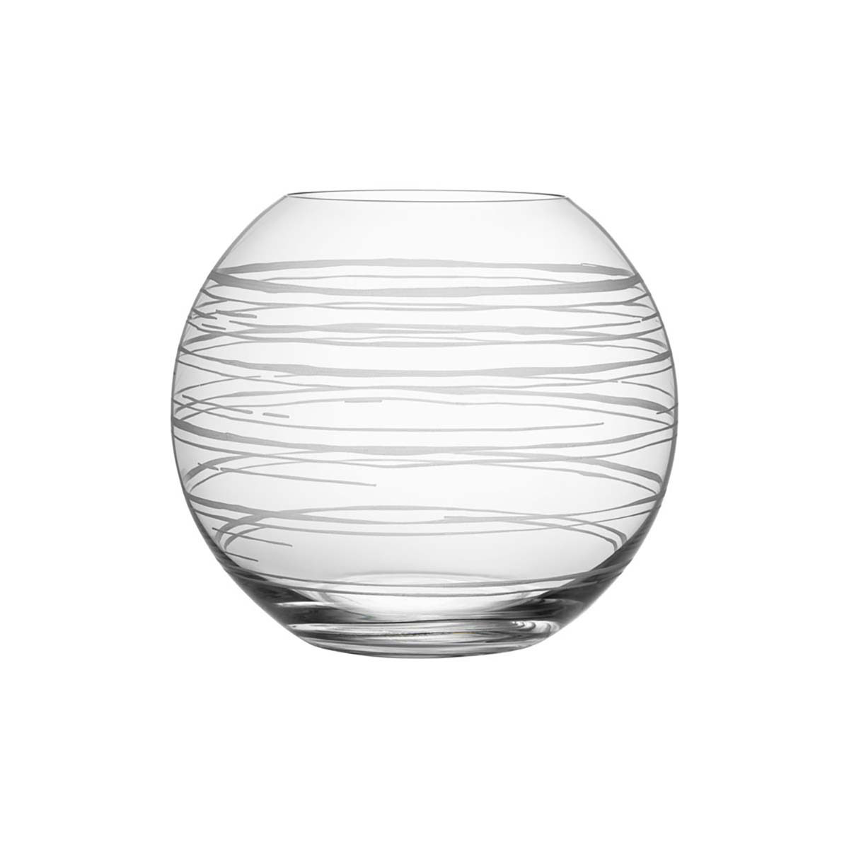 Orrefors Crystal, 8.07" Graphic Round Vase