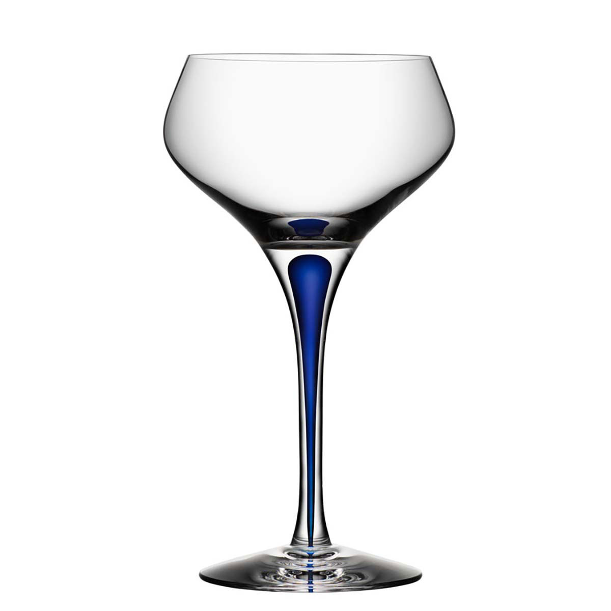 Orrefors Crystal, Intermezzo Blue Crystal Champagne Coupe, Single