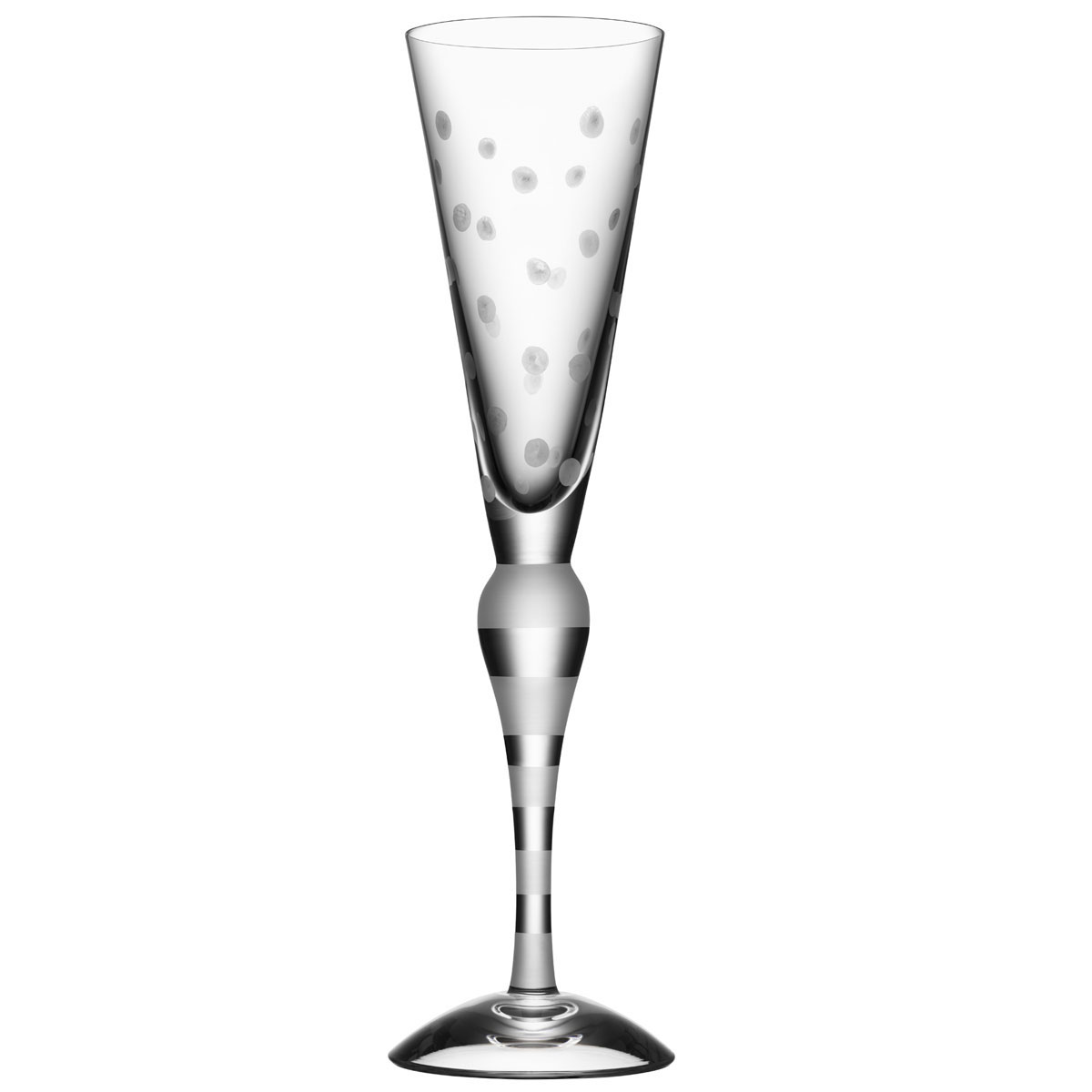 Orrefors Clown Champagne Flute Single, Frost Dots