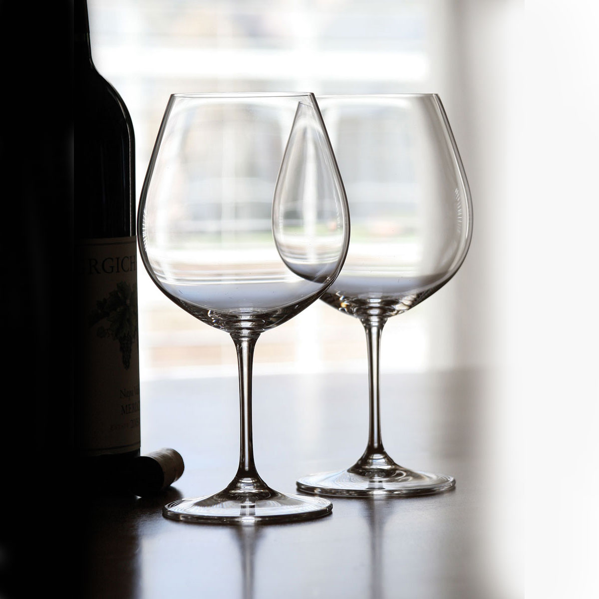Monogrammed Pinot Noir Glasses, pair