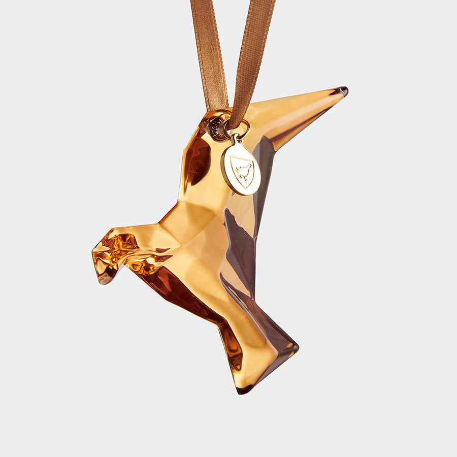 Orrefors 2024 Gold Annual Ornament, 21K Gold Homage Dove