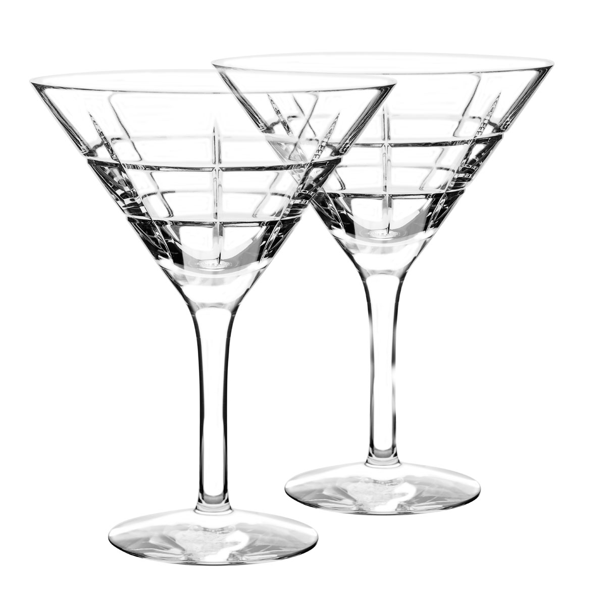 Orrefors Crystal, Street Crystal Martini, Pair