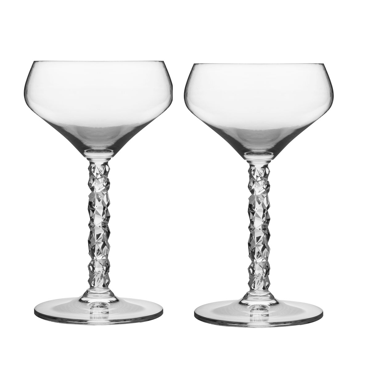 Orrefors Carat Coupe Cocktail, Pair