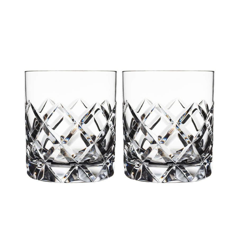Orrefors Crystal, Sofiero Old Fashioned Tumbler Glass, Pair
