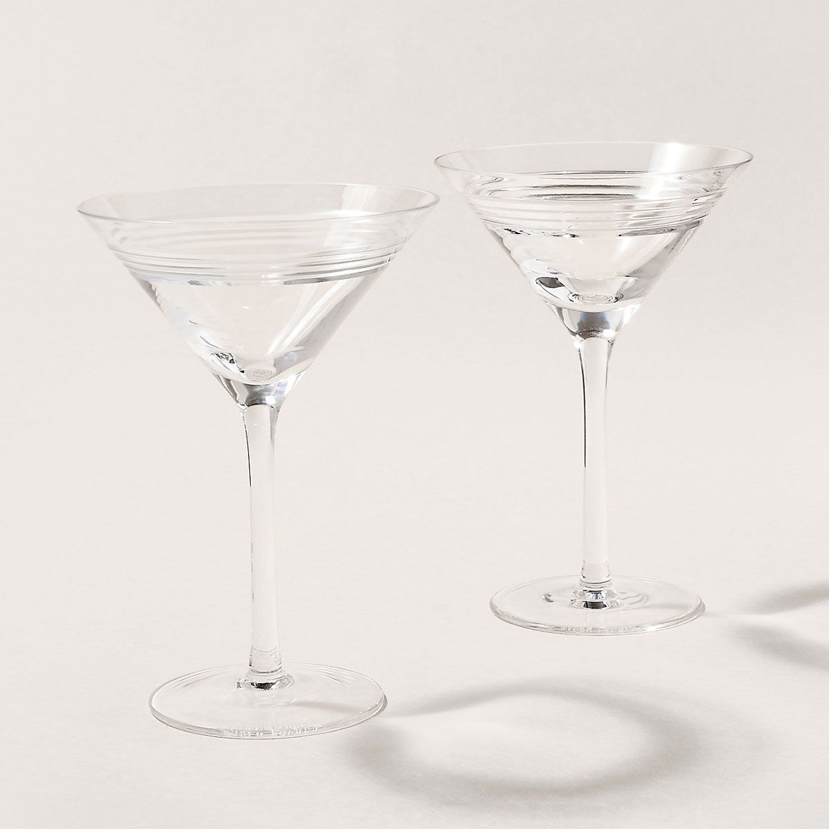 Set of Two Reed & Barton Soho Martini Glasses with Olive Picks