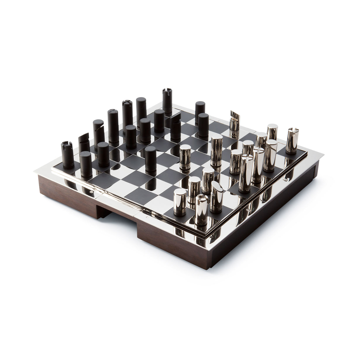 Ralph Lauren Sutton Carbon Fiber Chess Set | Crystal Classics