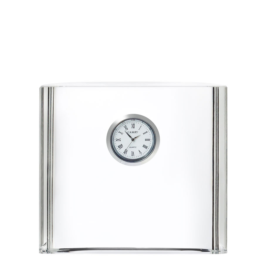 Orrefors Crystal, Vision Square Desk Crystal Clock
