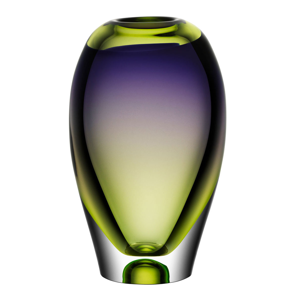 Kosta Boda Vision Purple and Green 10 1/4" Vase