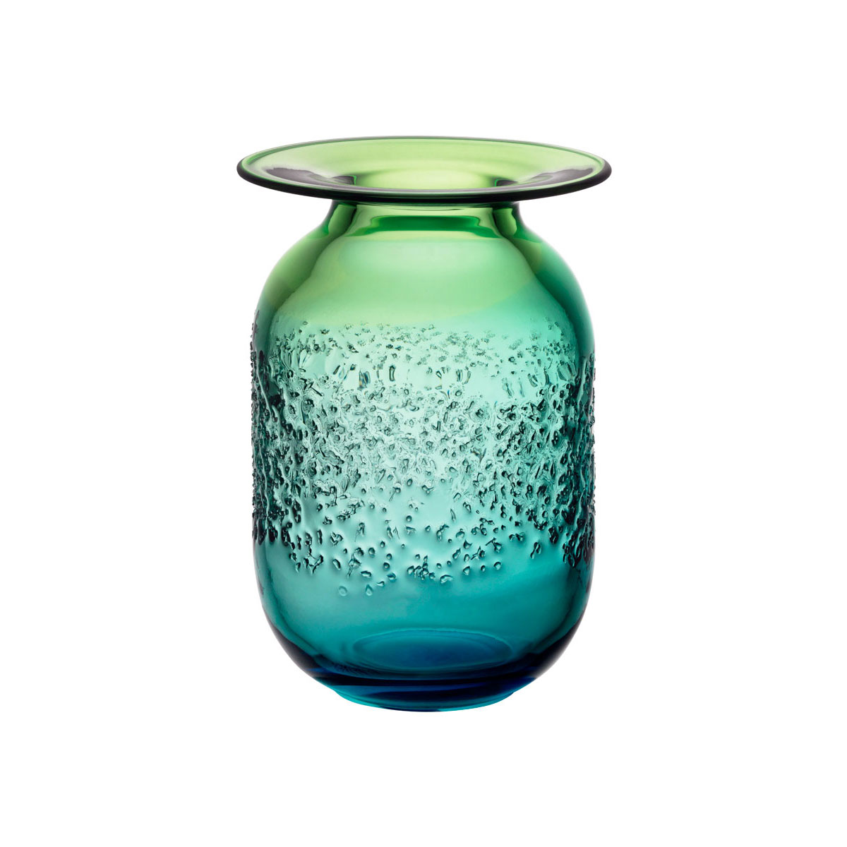 Kosta Boda Aurora Blue and Green Medium Crystal Vase