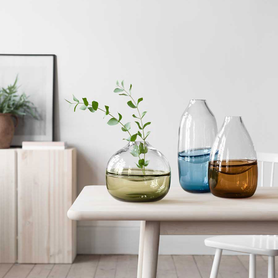 Kosta Boda Art Glass Mattias Stenberg Septum Vase, Moss Green, Limited Edition of 300