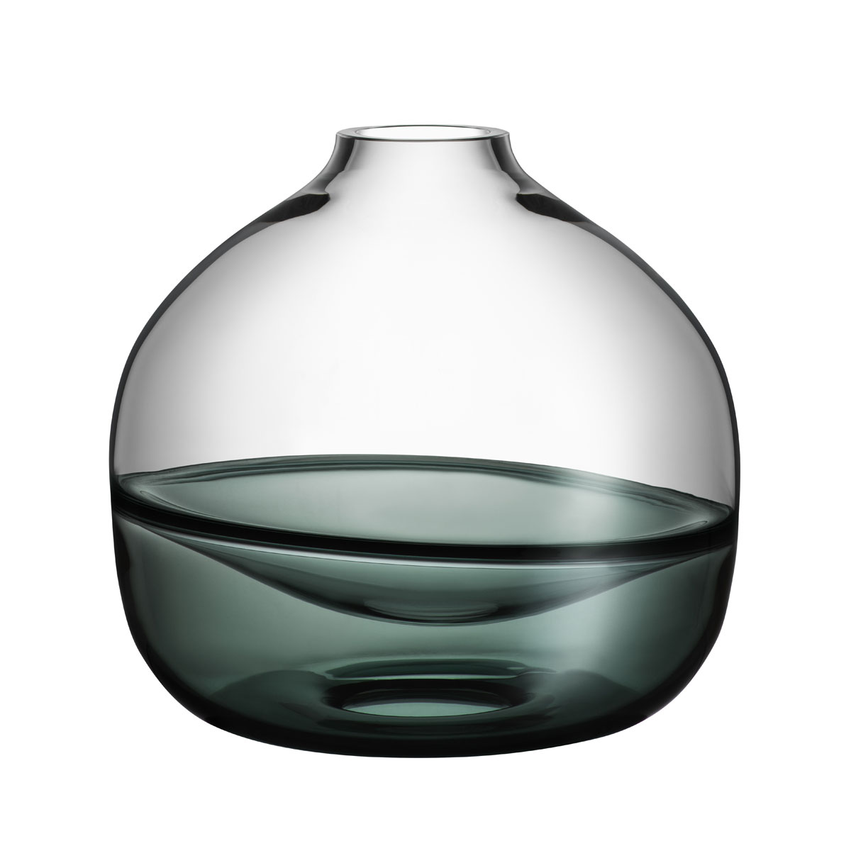 Kosta Boda Crystal Septum Smoke Grey 8.5" Vase Limited Edition 300