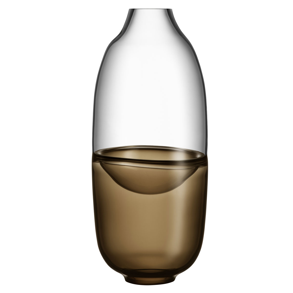Kosta Boda Crystal Septum Brown 15.75" Vase Limited Edition 300