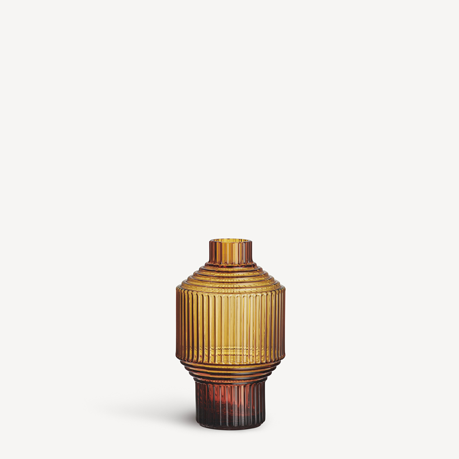 Kosta Boda Pavilion 5.3" Vase Dark Amber