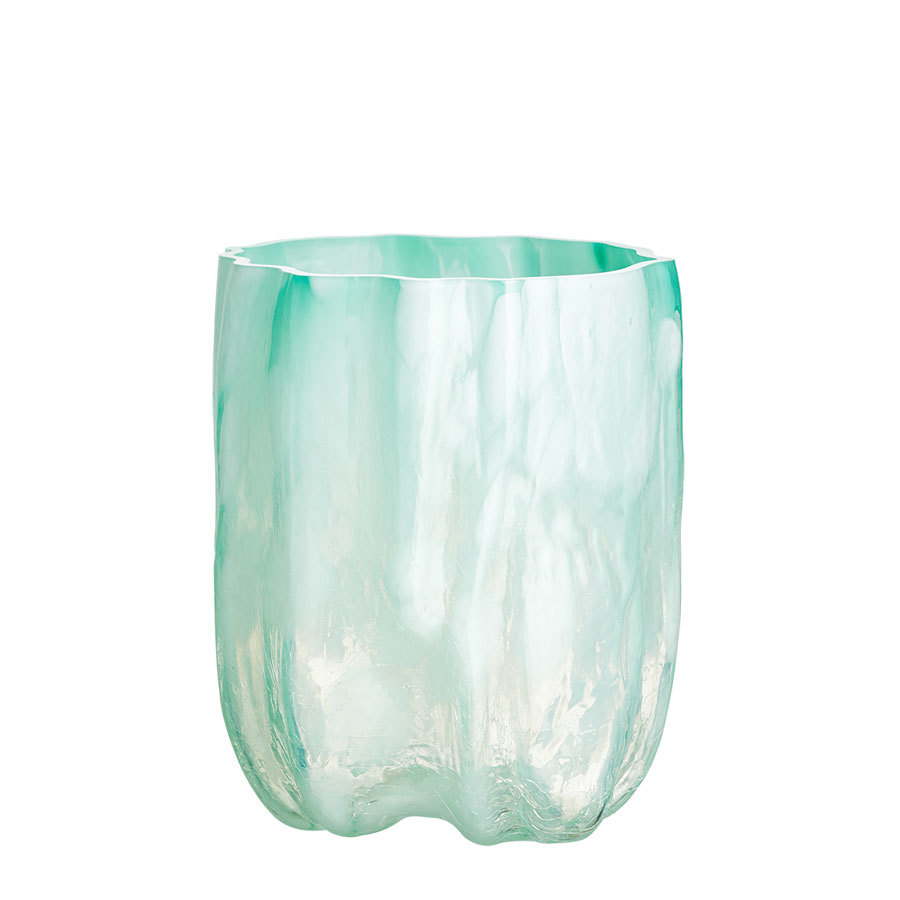 Kosta Boda Crackle Vase 11" Jade Green