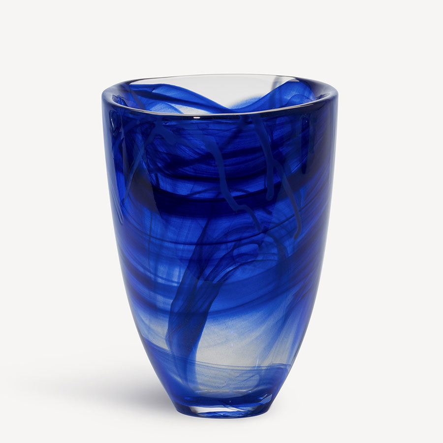 Kosta Boda Contrast 8" Vase Blue