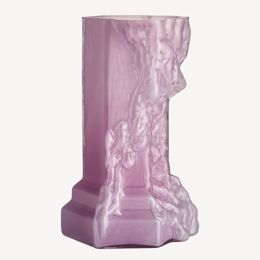 Kosta Boda Rocky Baroque 14" Vase Cool PInk