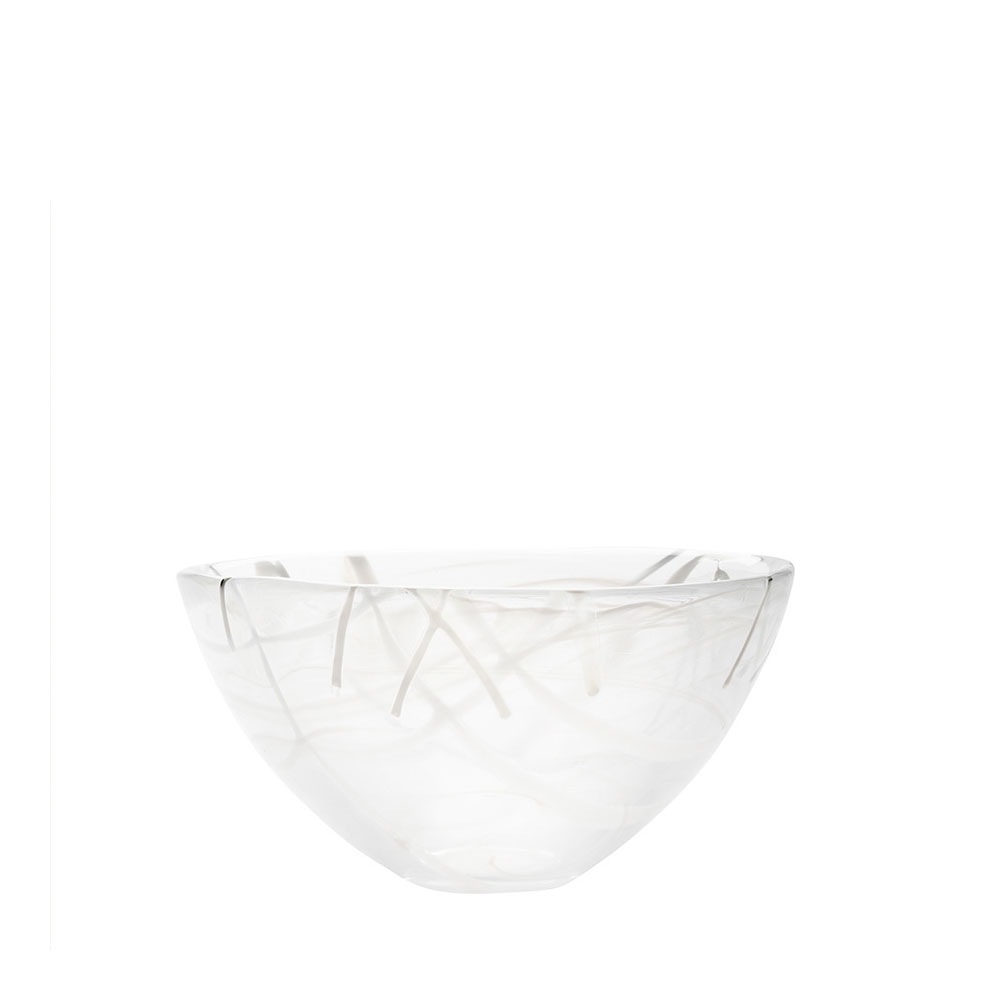 Kosta Boda Contrast Bowl White, White Medium