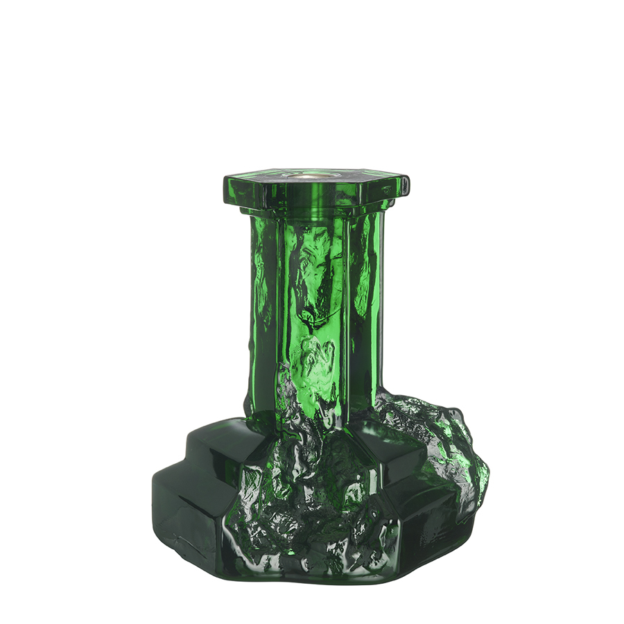 Kosta Boda Rocky Baroque 7" Candlestick Emerald Green