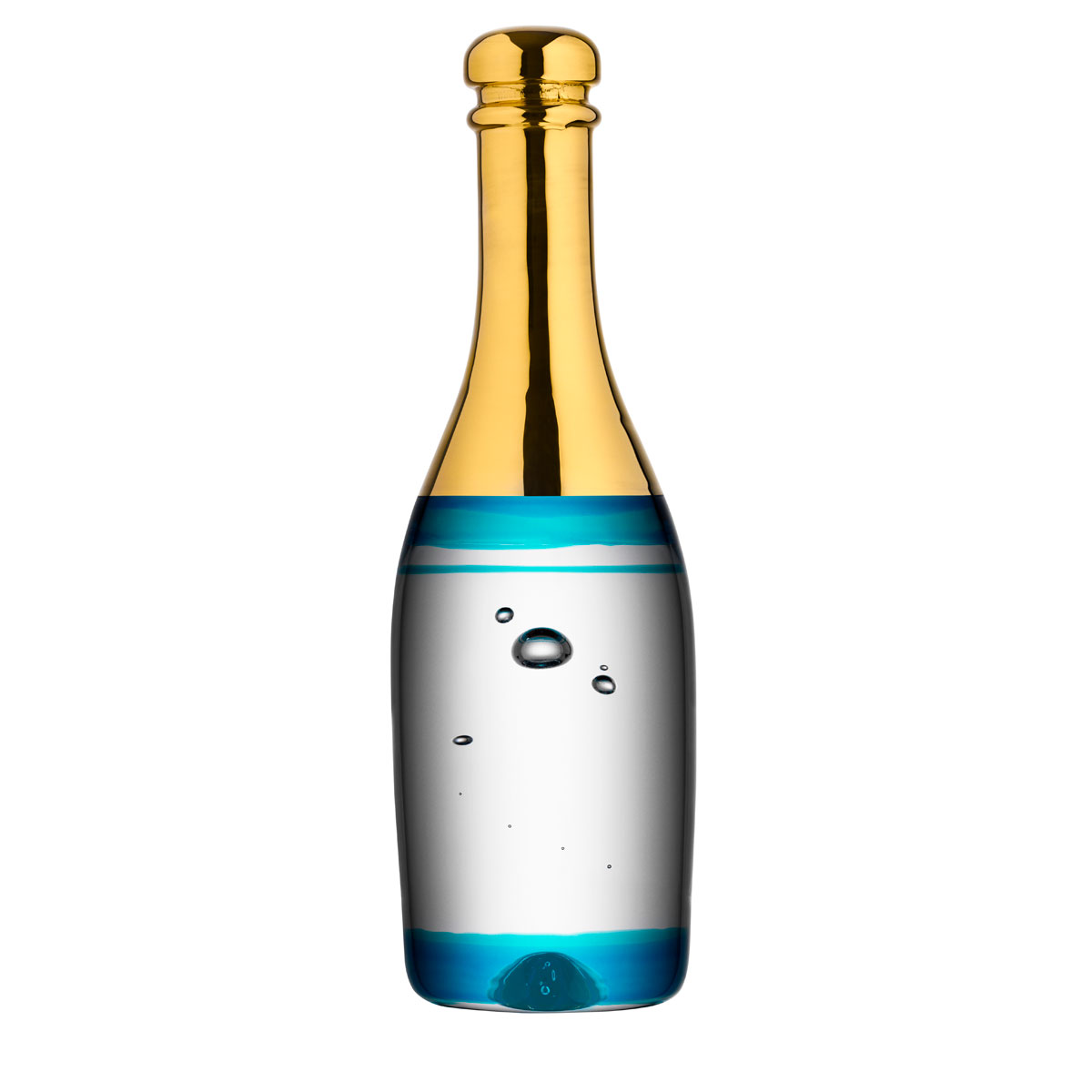 Kosta Boda Celebrate Crystal Champagne Bottle, Blue