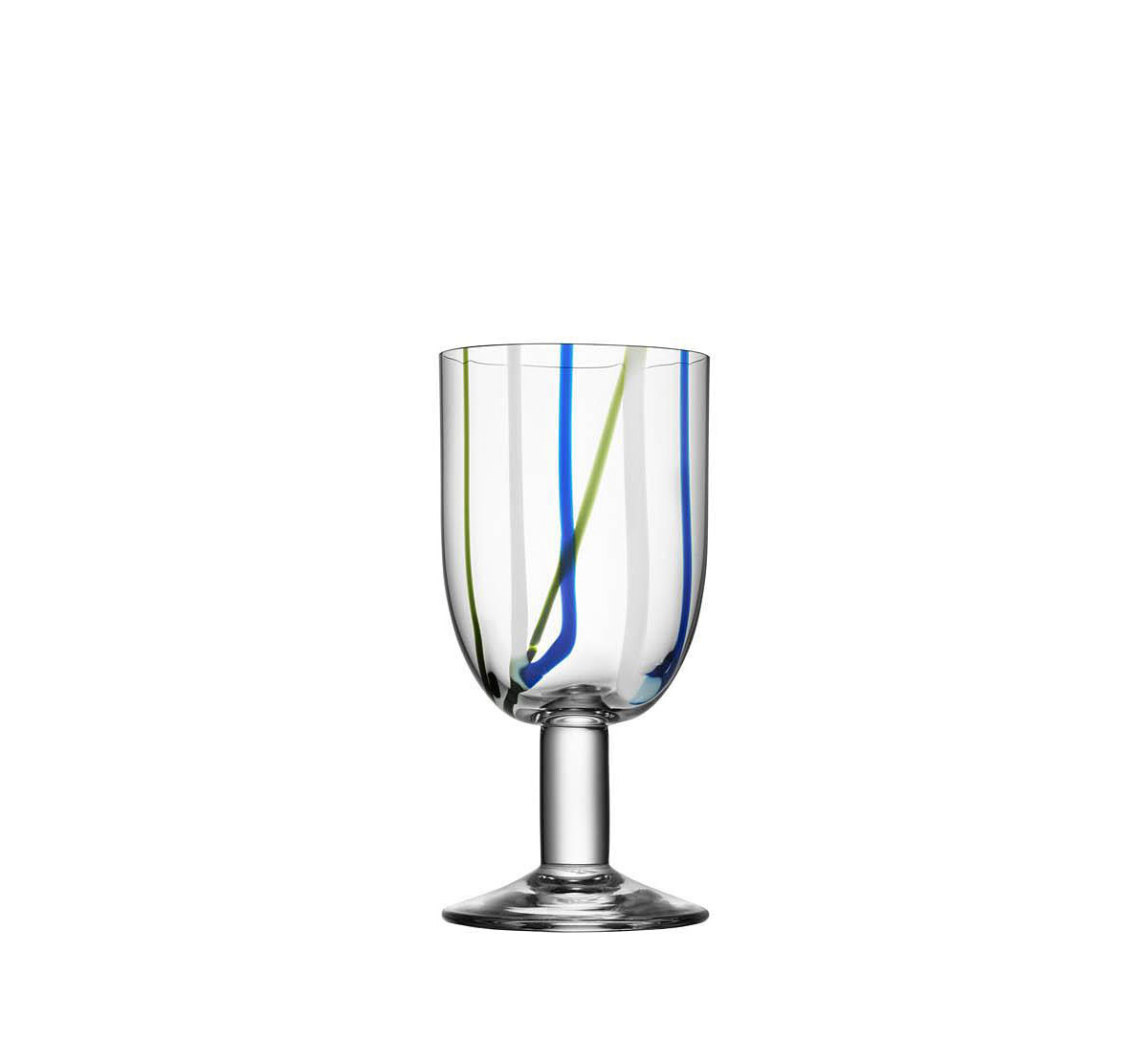 Kosta Boda Contrast Multi Color Crystal Wine Glass, Single