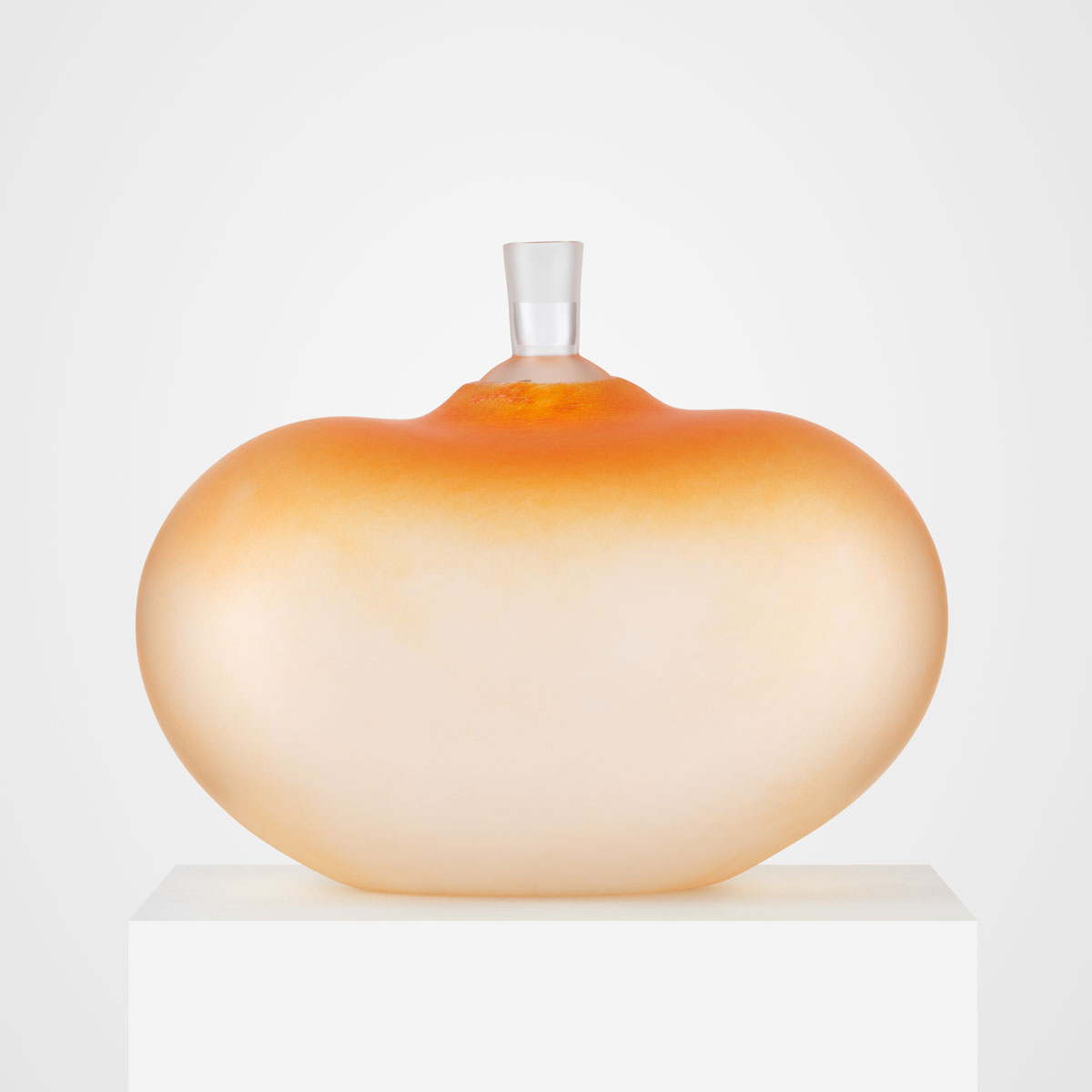 Kosta Boda Crystal Beans Orange 14" Vase