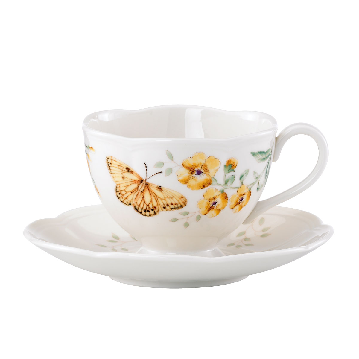 Lenox Butterfly Meadow Dinnerware Fritillary Cup And Saucer