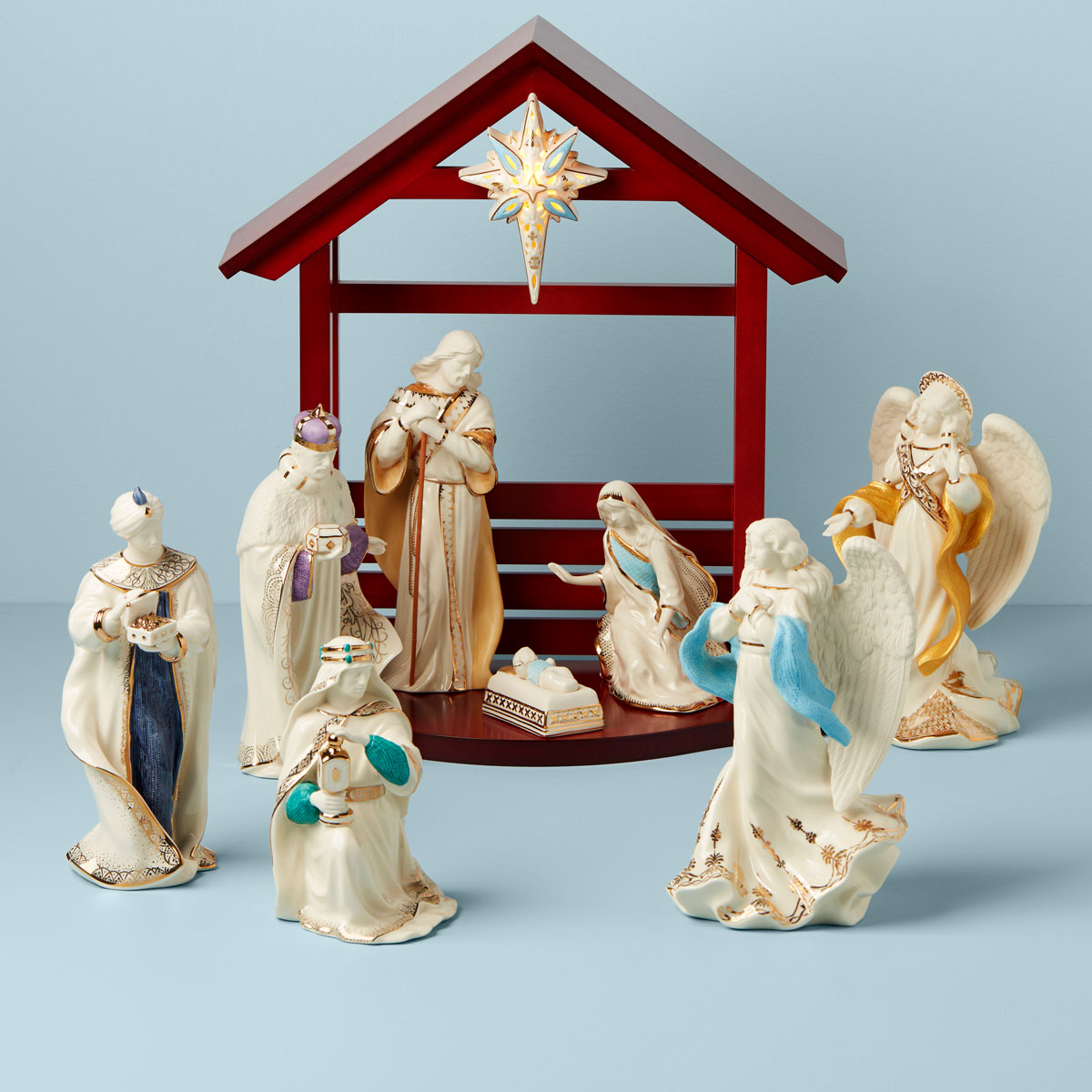 Lenox First Blessing Nativity Starter Set 10 Pieces Crystal Classics