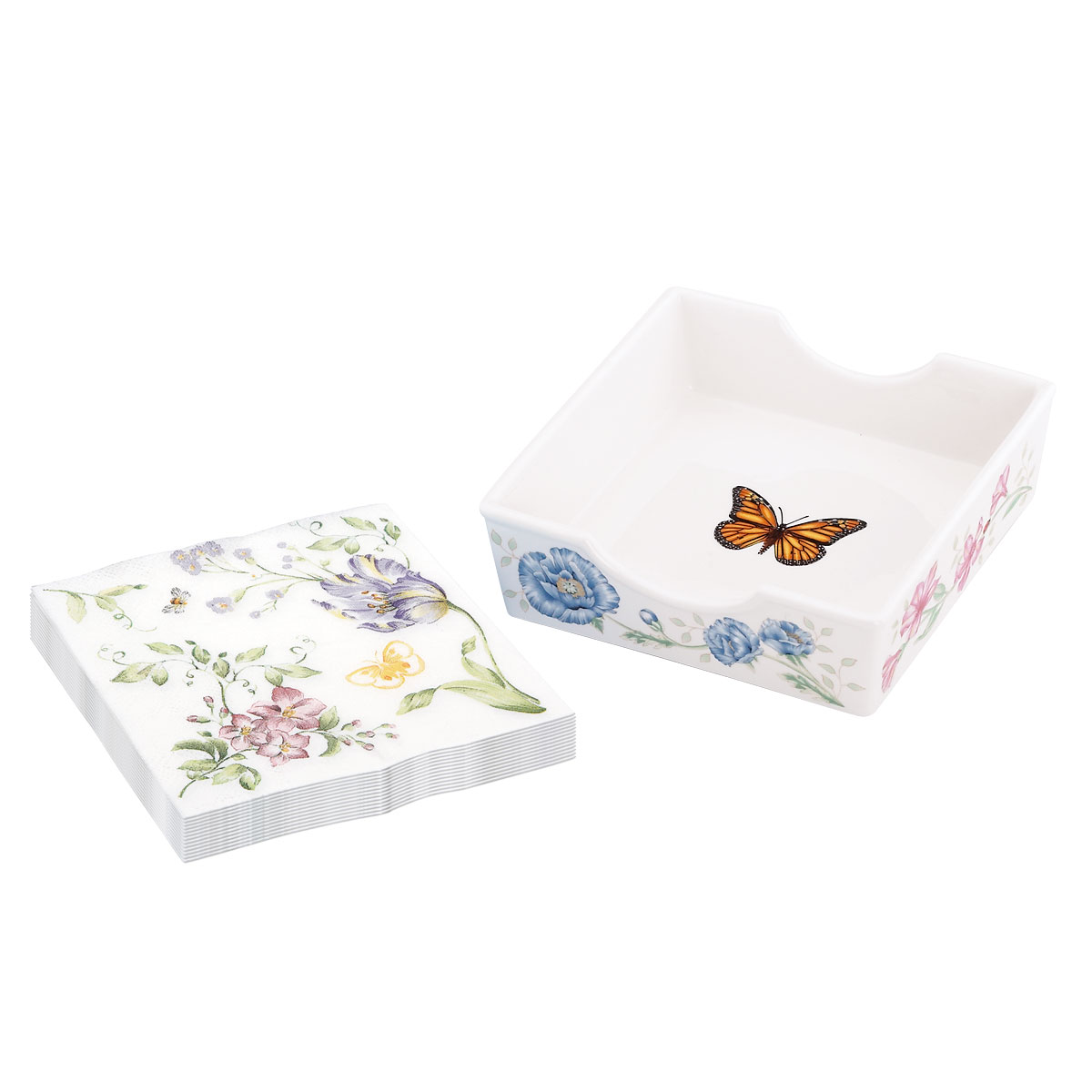 Lenox Butterfly Meadow China Napkin Box