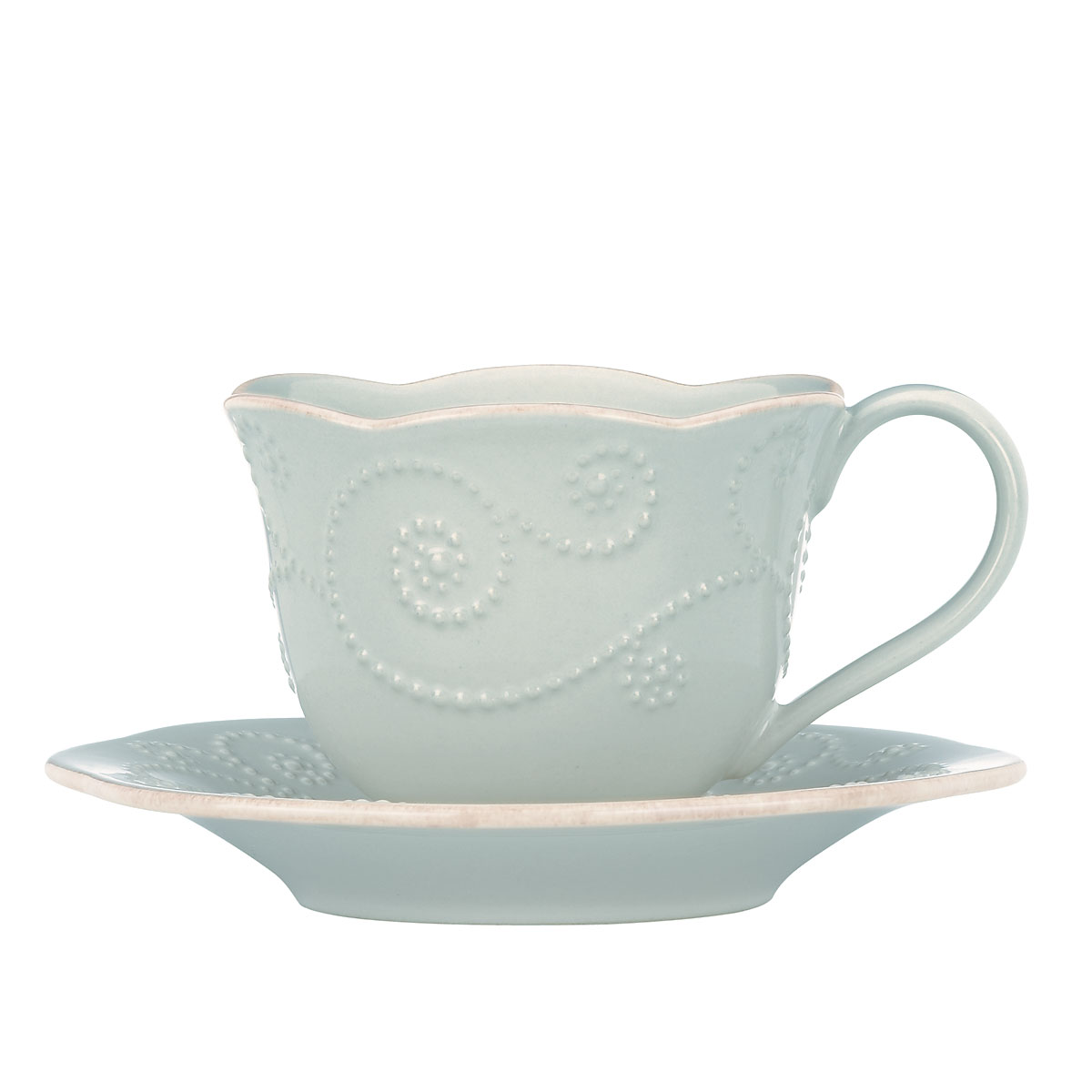 Lenox French Perle Blue Dinnerware Cup And Saucer