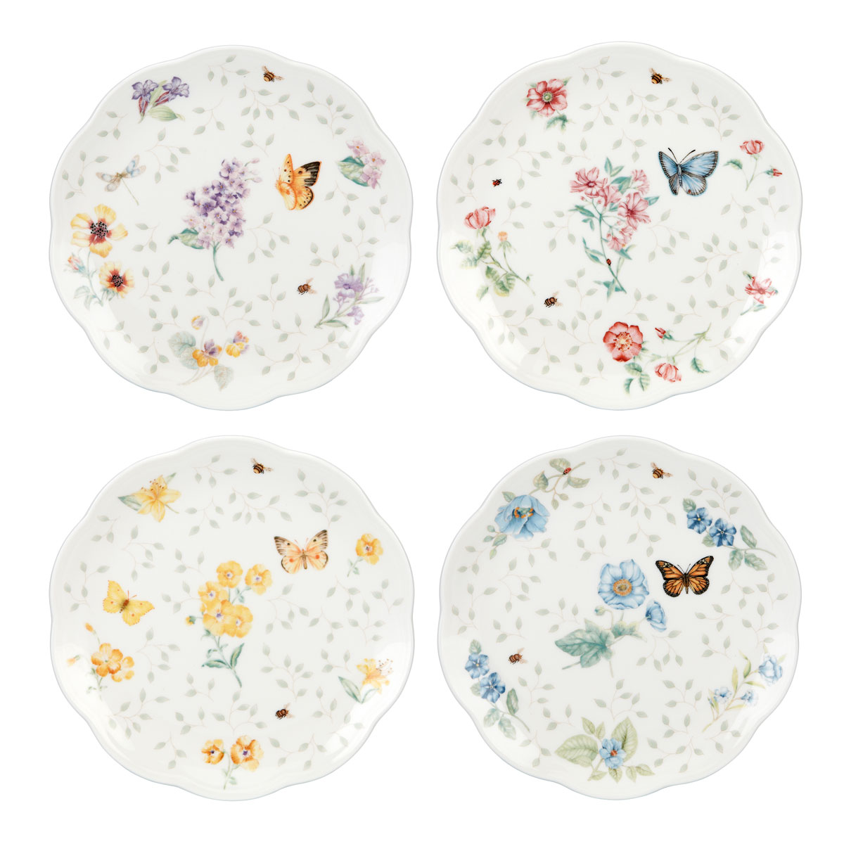 Lenox Butterfly Meadow Petite China Dessert Place Setting Of Four