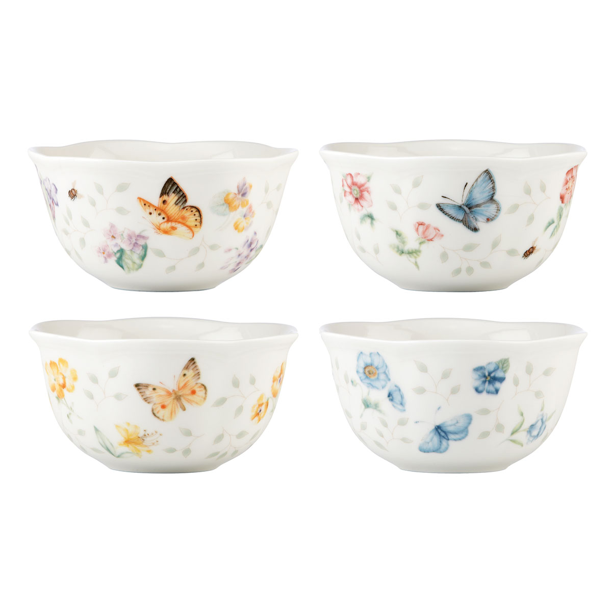 Lenox Butterfly Meadow Petite China Dessert Bowl Set Of Four