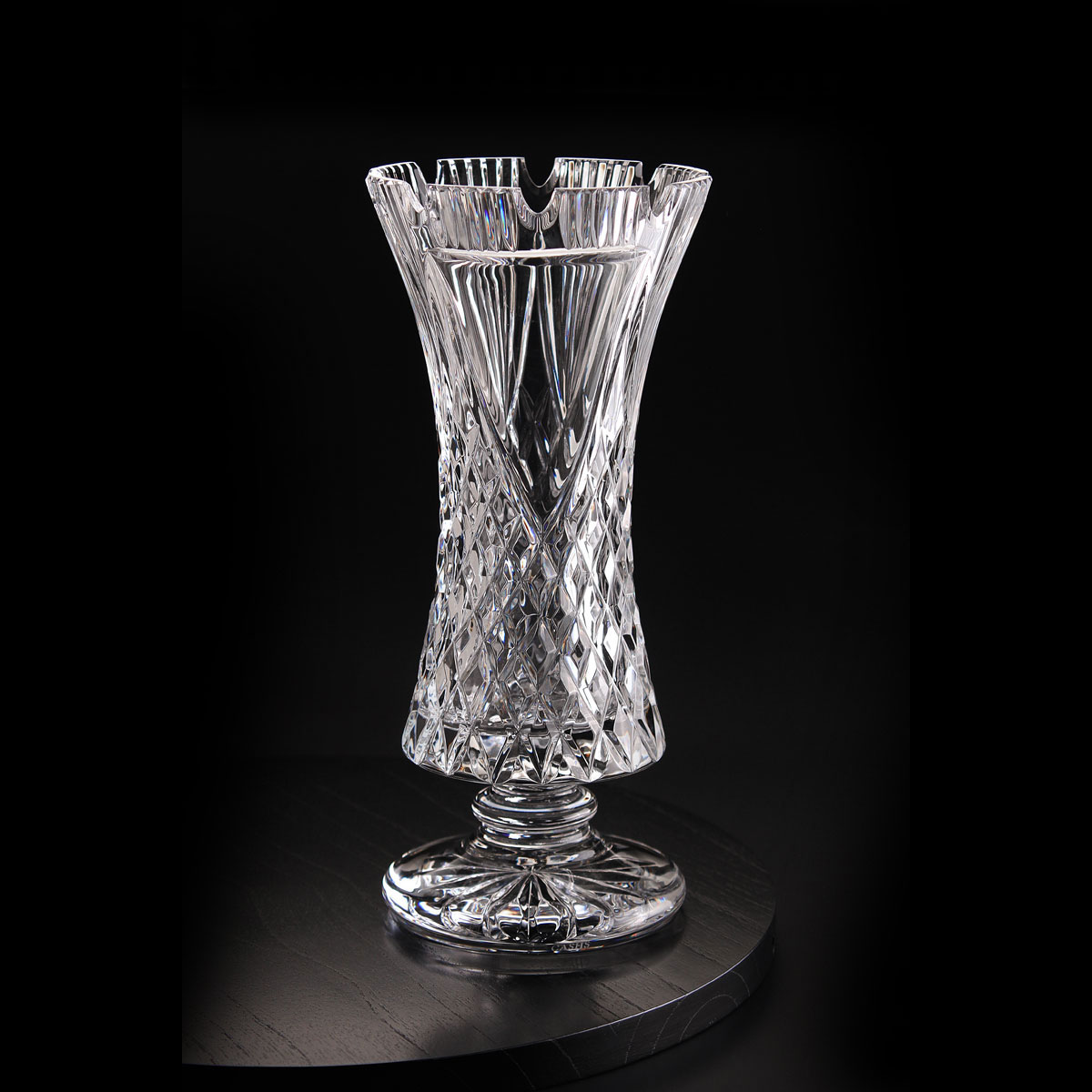 Cashs Ireland 10" Crystal Trophy, Blank Panel Footed Vase